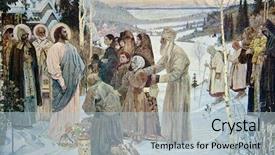  Presentation with st petersburg russia landmarks - Audience pleasing slide set consisting of serve god - m nesterov - holy russia backdrop and a light gray colored foreground