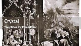  Presentation with virgin mary - Colorful PPT layouts enhanced with serve god - matthias grunewald adoration backdrop and a dark gray colored foreground