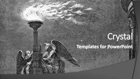  Presentation with engraving - Audience pleasing PPT theme consisting of serve god - paschal fire engraving by multanovsky backdrop and a  colored foreground