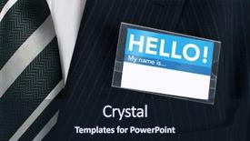  Presentation with saying - Colorful slide deck enhanced with name tag - namebadge saying hello backdrop and a wine colored foreground