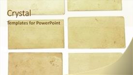  Presentation with vintage paper - Slide deck featuring name tag - vintage pieces of paper background and a soft green colored foreground