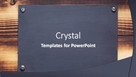  Presentation with design rustic wood wall texture - Colorful PPT theme enhanced with nameplate-or-wall-sign backdrop and a dark gray colored foreground