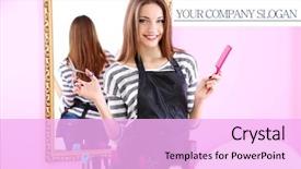  Presentation with beauty salon pedicured feet - Presentation theme featuring names faces - beautiful girl hairdresser in beauty background and a lavender colored foreground