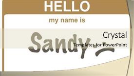  Presentation with name - Colorful presentation enhanced with names faces - hello my name is sandy backdrop and a soft green colored foreground