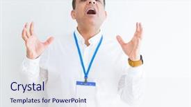  Presentation with business success - Colorful presentation theme enhanced with names faces - middle age business man wearing backdrop and a sky blue colored foreground