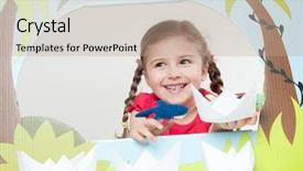  Presentation with name - Presentation having names faces - playing theater no-name finger puppet background and a coral colored foreground