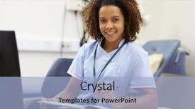  Presentation with trainee nurse sitting by female - Colorful presentation enhanced with names faces - portrait of female nurse working backdrop and a light blue colored foreground