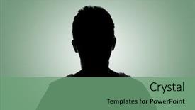  Presentation with anonymous - Presentation theme featuring names faces - silhouette woman portrait concept background and a seafoam green colored foreground