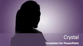  Presentation with concept - Cool new theme with names faces - silhouette woman portrait concept backdrop and a violet colored foreground