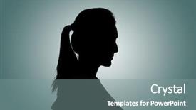  Presentation with anonymous - Presentation theme featuring names faces - silhouette woman portrait concept background and a gray colored foreground