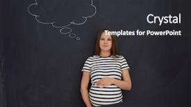  Presentation with black baby - Amazing slide set having pregnant woman thinking about name backdrop and a dark gray colored foreground