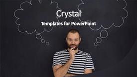  Presentation with black father - Colorful slide set enhanced with future father thinking about name backdrop and a dark gray colored foreground