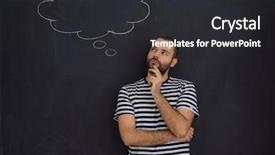  Presentation with black father - Audience pleasing PPT theme consisting of future father thinking about name backdrop and a dark gray colored foreground