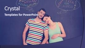  Presentation with black baby - Audience pleasing PPT theme consisting of pregnant couple thinking about name backdrop and a  colored foreground