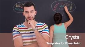  Presentation with black baby - Slide set enhanced with pregnant couple thinking about name background and a  colored foreground