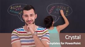  Presentation with black baby - Colorful PPT theme enhanced with pregnant couple thinking about name backdrop and a coral colored foreground