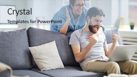  Presentation with lottery - Presentation theme having names of winners in lottery background and a light blue colored foreground