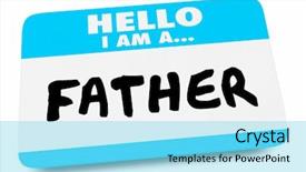  Presentation with name - PPT theme featuring nametag - father dad parent hello name background and a arctic colored foreground