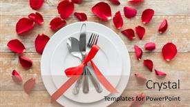  Presentation with table setting - Cool new PPT theme with nametag - valentines day table setting backdrop and a coral colored foreground