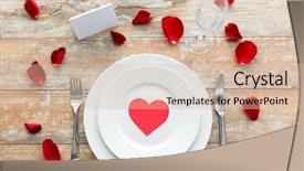  Presentation with table setting - Colorful slide deck enhanced with nametag - valentines day table setting backdrop and a lemonade colored foreground