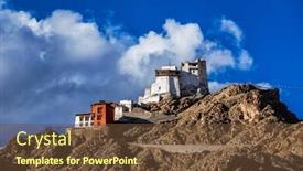  Presentation with india fort - PPT theme having namgyal-tsem-gompa-and-fort background and a tawny brown colored foreground
