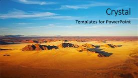  Presentation with bird eye view - Slide set consisting of namib desert dunes of sossusvlei background and a light blue colored foreground