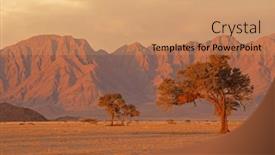  Presentation with landscape desert - Presentation theme with namib-desert-landscape-at-sunset background and a coral colored foreground