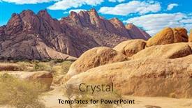  Presentation with rock stone - PPT theme with namibia-africa-spitzkoppe background and a yellow colored foreground