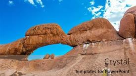  Presentation with stone - Slide deck enhanced with namibia-magnificent-stone-brownish-orange background and a coral colored foreground