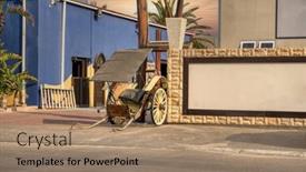  Presentation with rickshaw - Presentation theme enhanced with namibia-swakopmund-vintage-rickshaw-parked background and a  colored foreground