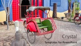  Presentation with rickshaw - Presentation theme enhanced with namibia-swakopmund-vintage-rickshaw-parked background and a  colored foreground