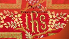  Presentation with antique - PPT theme with naming ceremony - ihs latin letters background and a red colored foreground