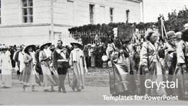  Presentation with karl marx - Colorful slide deck enhanced with charity walk - donate donation give help sharing backdrop and a yellow colored foreground