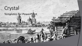  Presentation with village - Amazing PPT theme having global business interface against creative businessman making a presentation backdrop and a coral colored foreground