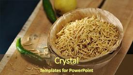  Presentation with music reggae colors - Presentation theme featuring namkeen - many macaroons in assorted colors background and a  colored foreground