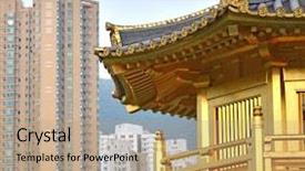  Presentation with hong kong - PPT layouts having nan lian garden hong kong background and a coral colored foreground