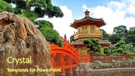 Presentation with hong kong - PPT theme consisting of nan lian garden hong kong background and a tawny brown colored foreground