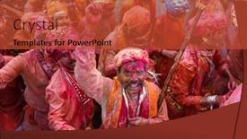 Presentation with holi - Presentation theme enhanced with nandgaon-india-march-18-2016 background and a red colored foreground