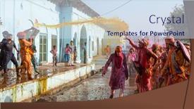  Presentation with holi - Cool new PPT layouts with nandgaon-india-march-18-2016 backdrop and a sky blue colored foreground