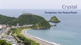  Presentation with taiwan - Presentation theme featuring nanfang-ao-sand-beach background and a  colored foreground