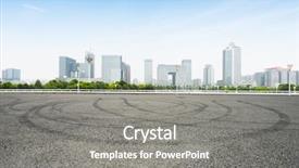  Presentation with asphalt road - Presentation theme having nanjing from empty asphalt road background and a gray colored foreground