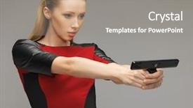  Presentation with nano - Amazing slide deck having nano antenna - bright picture of futuristic woman backdrop and a gray colored foreground