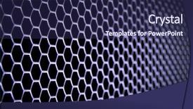  Presentation with nano - PPT theme featuring nano composite - abstract metal grid background background and a navy blue colored foreground