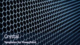  Presentation with physics grid - Presentation design featuring nano composite - abstract metal grid background background and a navy blue colored foreground