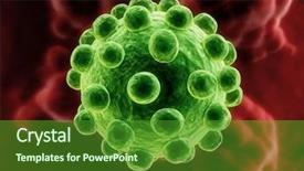  Presentation with virus - PPT layouts consisting of nano medicine - illustration of a virus background and a forest green colored foreground