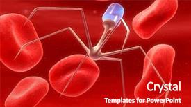  Presentation with cells - Beautiful presentation theme featuring nano medicine - virus attacking cells backdrop and a  colored foreground