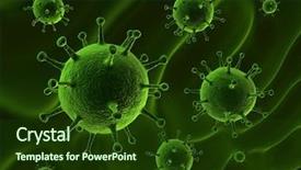  Presentation with nano - Colorful PPT theme enhanced with nano medicine - virus backdrop and a tawny brown colored foreground