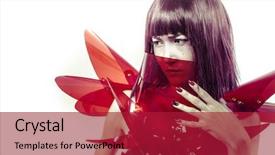  Presentation with future innovation - PPT theme consisting of nano robot background - innovation cyborg sensual future woman background and a crimson colored foreground