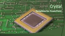  Presentation with nano technology - PPT layouts enhanced with nano technology - central microprocessors for a computer background and a tawny brown colored foreground