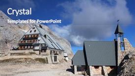  Presentation with hut - Colorful PPT theme enhanced with nanobody - kredarica mountain hut 2 515 backdrop and a ocean colored foreground